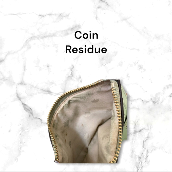 Kate Spade LEILA SMALL SLIM BIFOLD WALLET IN MINT GREEN C.O. COIN RESIDUE🩷 EUC - Picture 4 of 4
